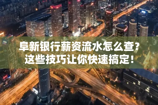阜新银行薪资流水怎么查?这些技巧让你快速搞定!