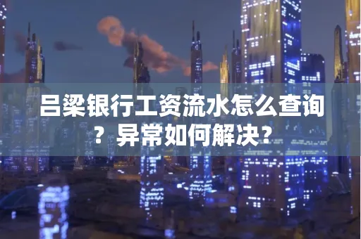 吕梁银行工资流水怎么查询?异常如何解决?